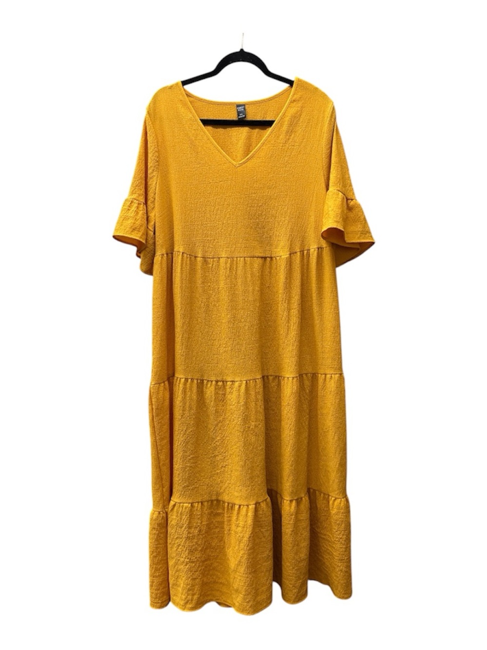 Flowy Tiered Maxi Dress in Mustard Yellow